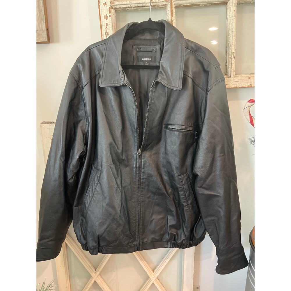 Colebrook mens XL black leather jacket